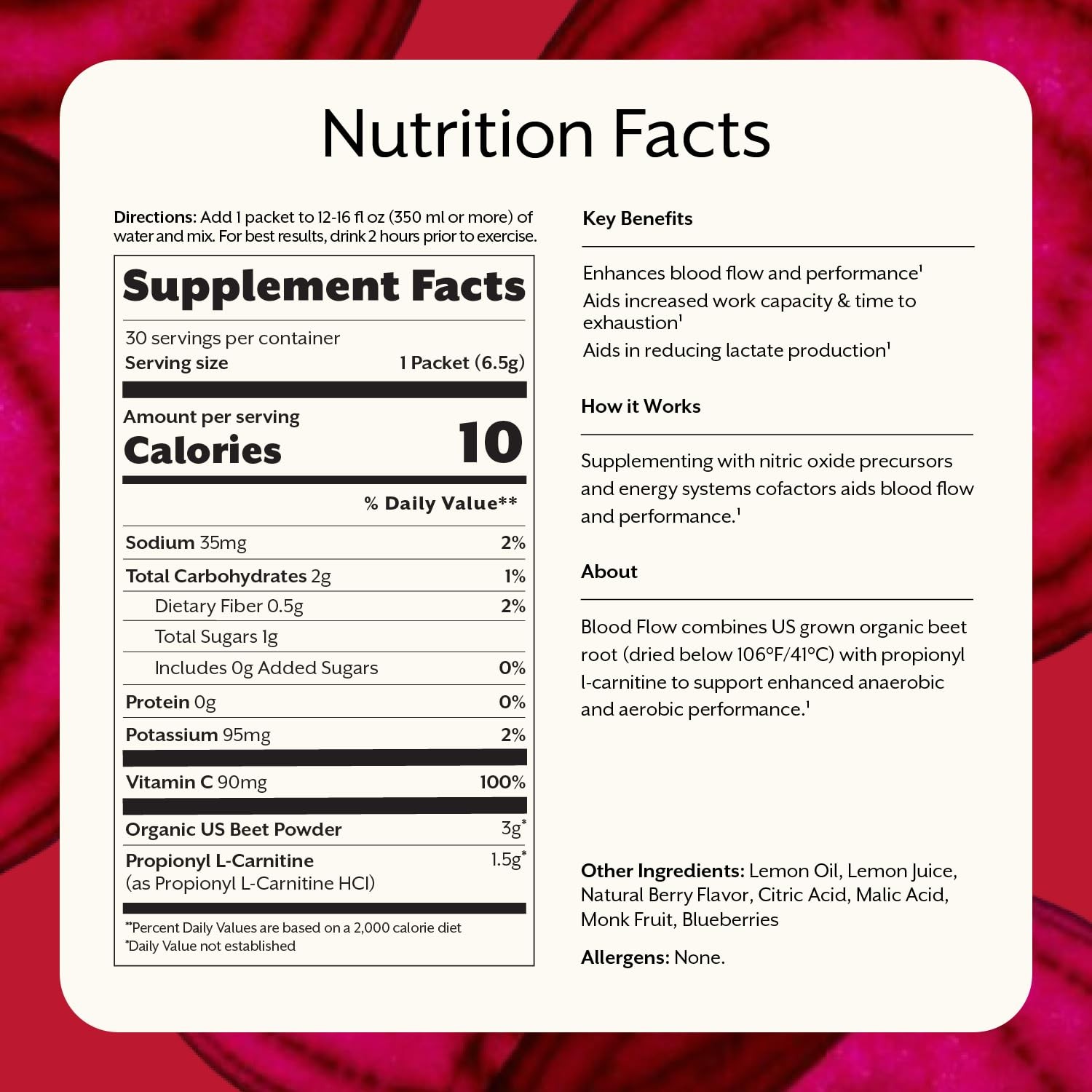 Promix Nutrition Blood Flow – Nitric Oxide Supplement Organic Us Beet Root