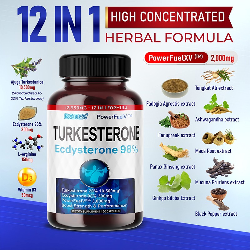 5 X Turkesterone 98% Ecdysterone- Supports Energy And Performance, Muscle Health