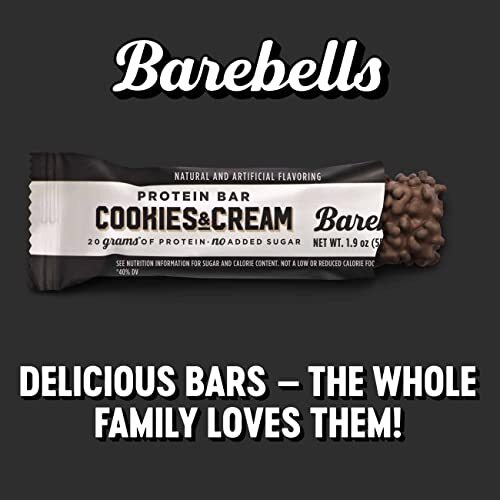 Barebells Protein Bars Cookies & Cream – 12 Count, 1.9oz Bars – Protein Snack…