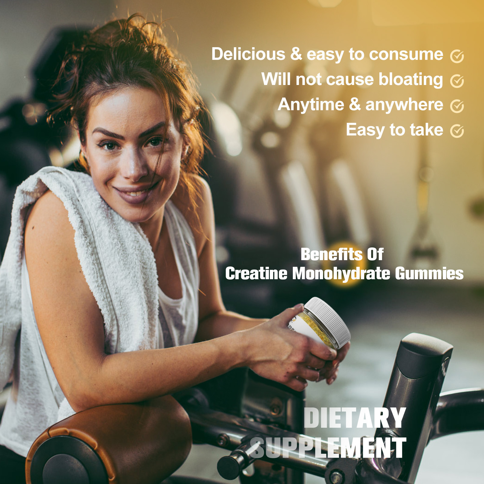 180 Pills Creatine Monohydrate Gummies Improve Performance and Strength