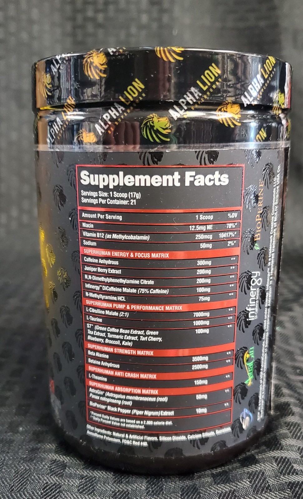 ALPHA LION SUPERHUMAN SUPREME CHERRY POPPER HIGH STIM PREWORKOUT LASER FOCUS