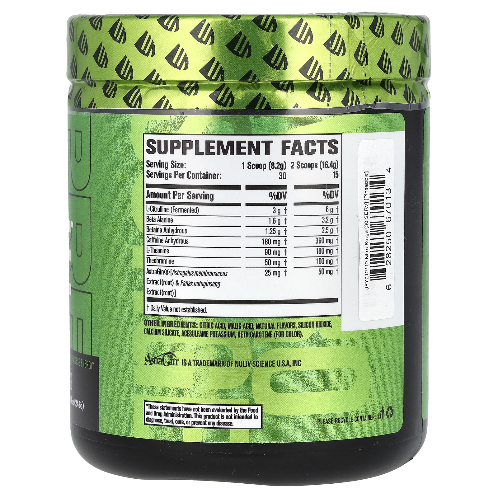 Nitro Surge, Pre-Workout, Pineapple, 8.68 oz (246 g)