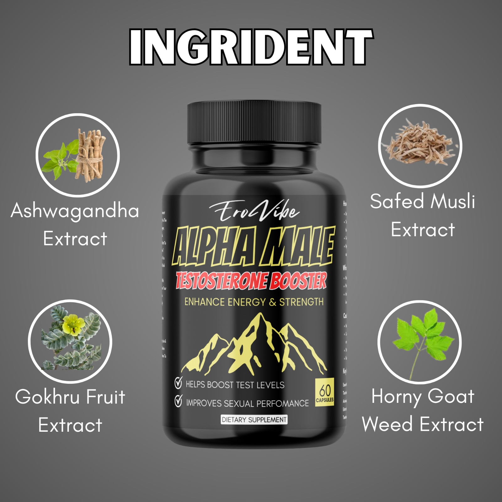 Men Rock Hard Timing Strength 60 Pills, Stamina, Muscle Recovery, Male + FS