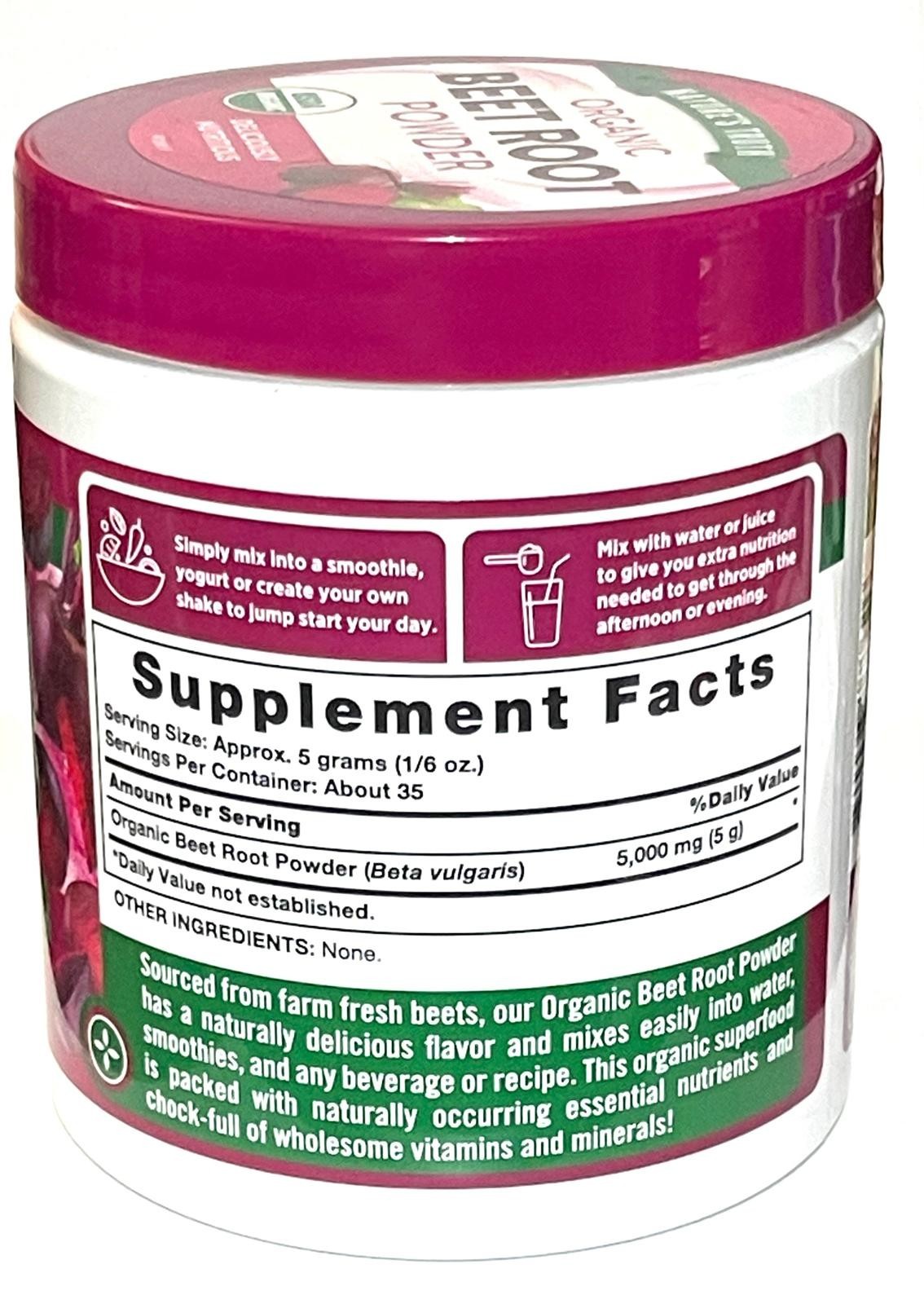 Organic BEET ROOT Powder – 35 servings by Nature’s Truth