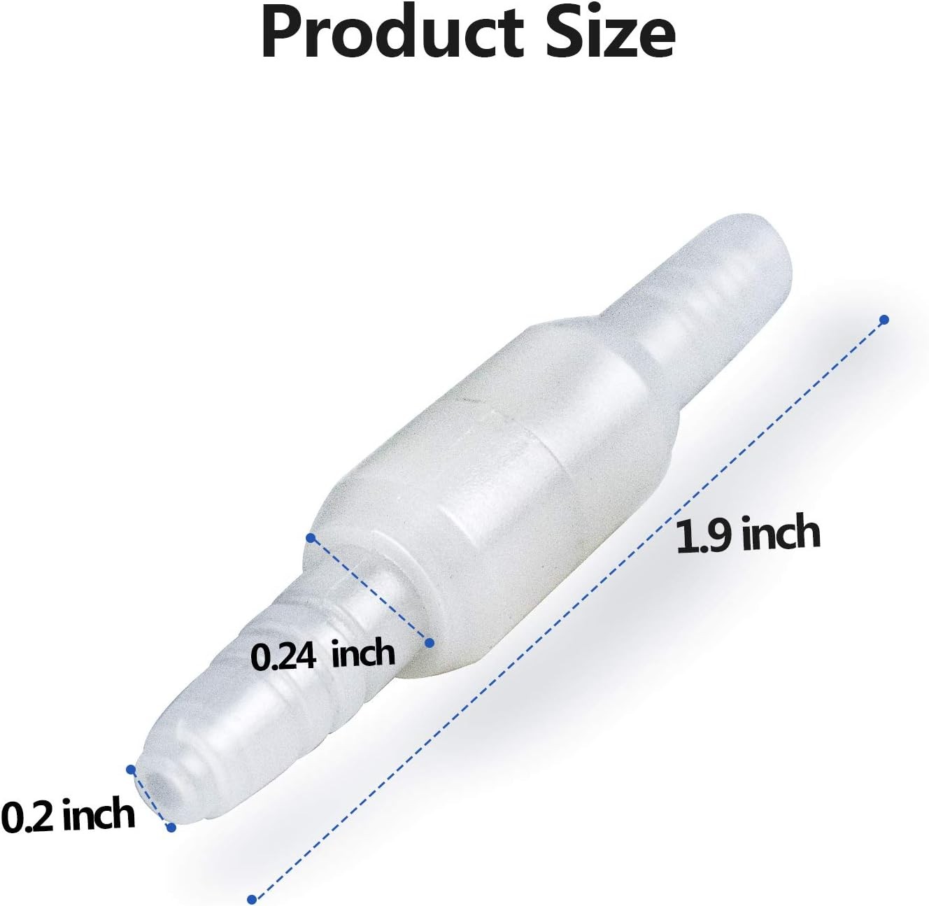 5Packs Oxygen Tubing Swivel Connector for 5 Count (Pack of 1), Transparent