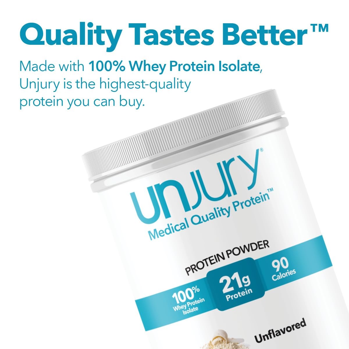 Unflavored Whey Protein Isolate Powder | 21g Protein | Low Carb & Sugar-Free