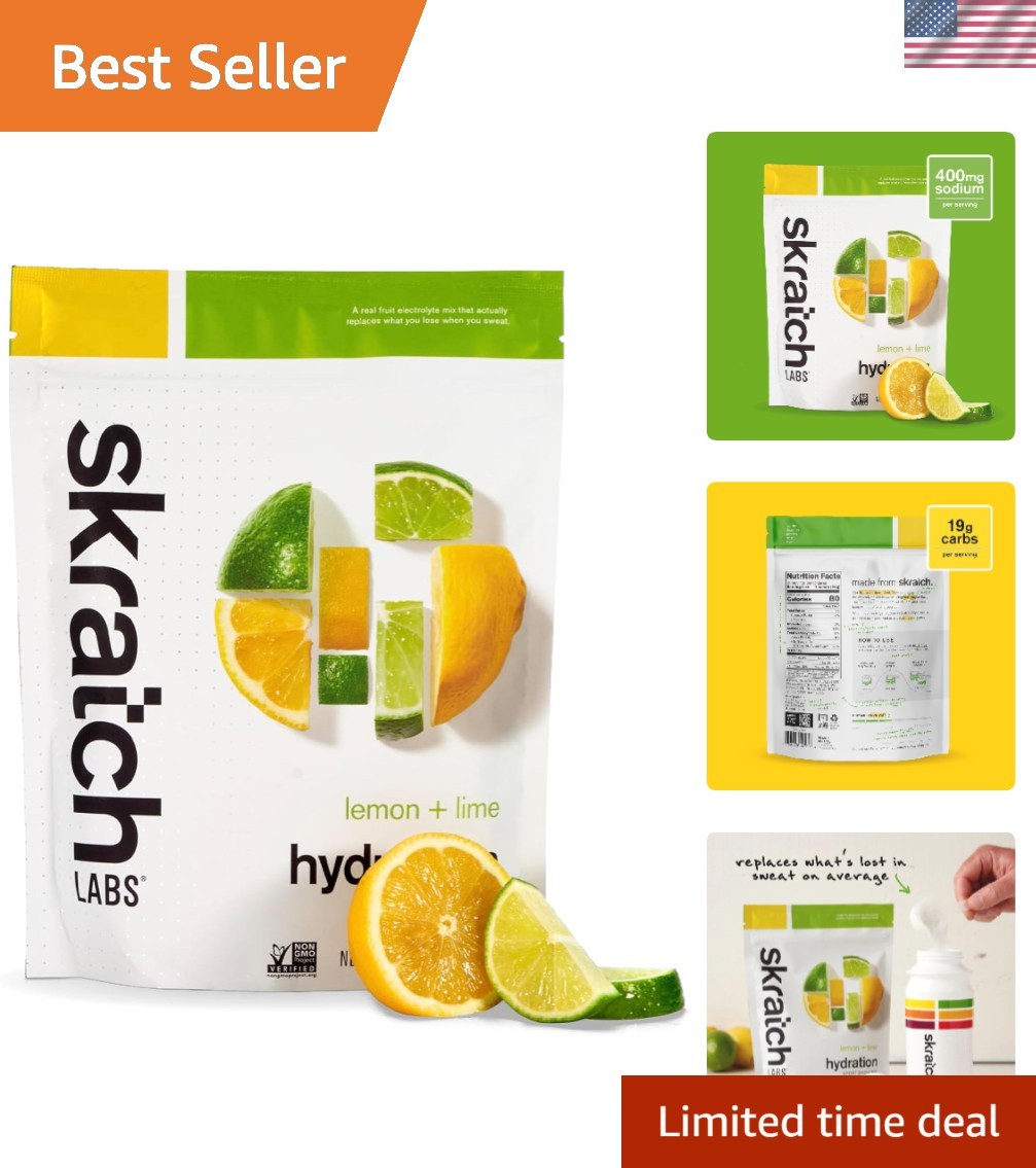 Real Fruit Electrolyte Mix – Lemon Lime Flavor for Quick Hydration | 20 Servings
