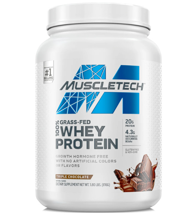 MuscleTech Grass Fed 100% Whey Protein Triple Chocolate 1.8LB