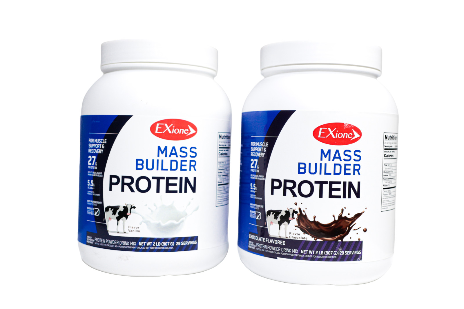 Whey Protein Powder Chocolate Drink Mass Gainer Body Building Muscle Supplement