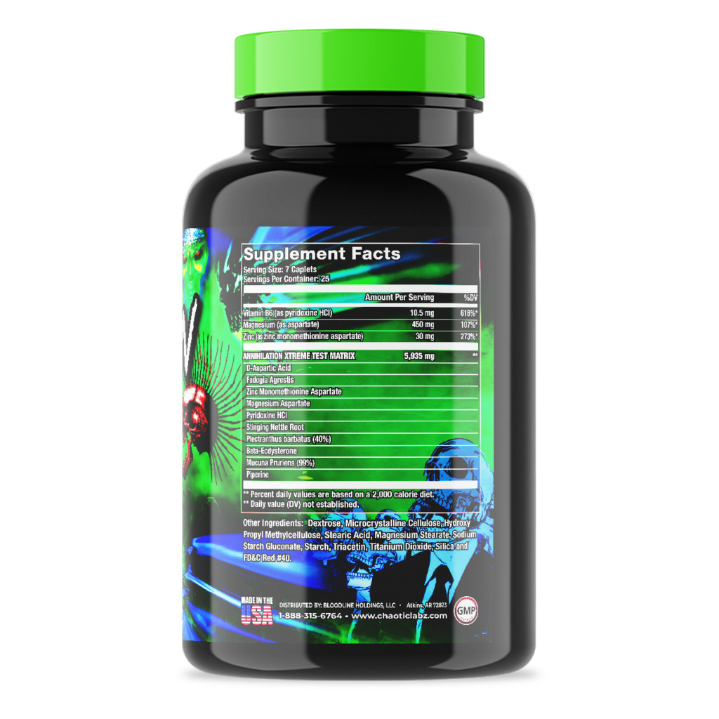 ANNIHILATION BY CHAOTIC LABZ MONTH SUPPLY NATURAL TEST BOOSTER