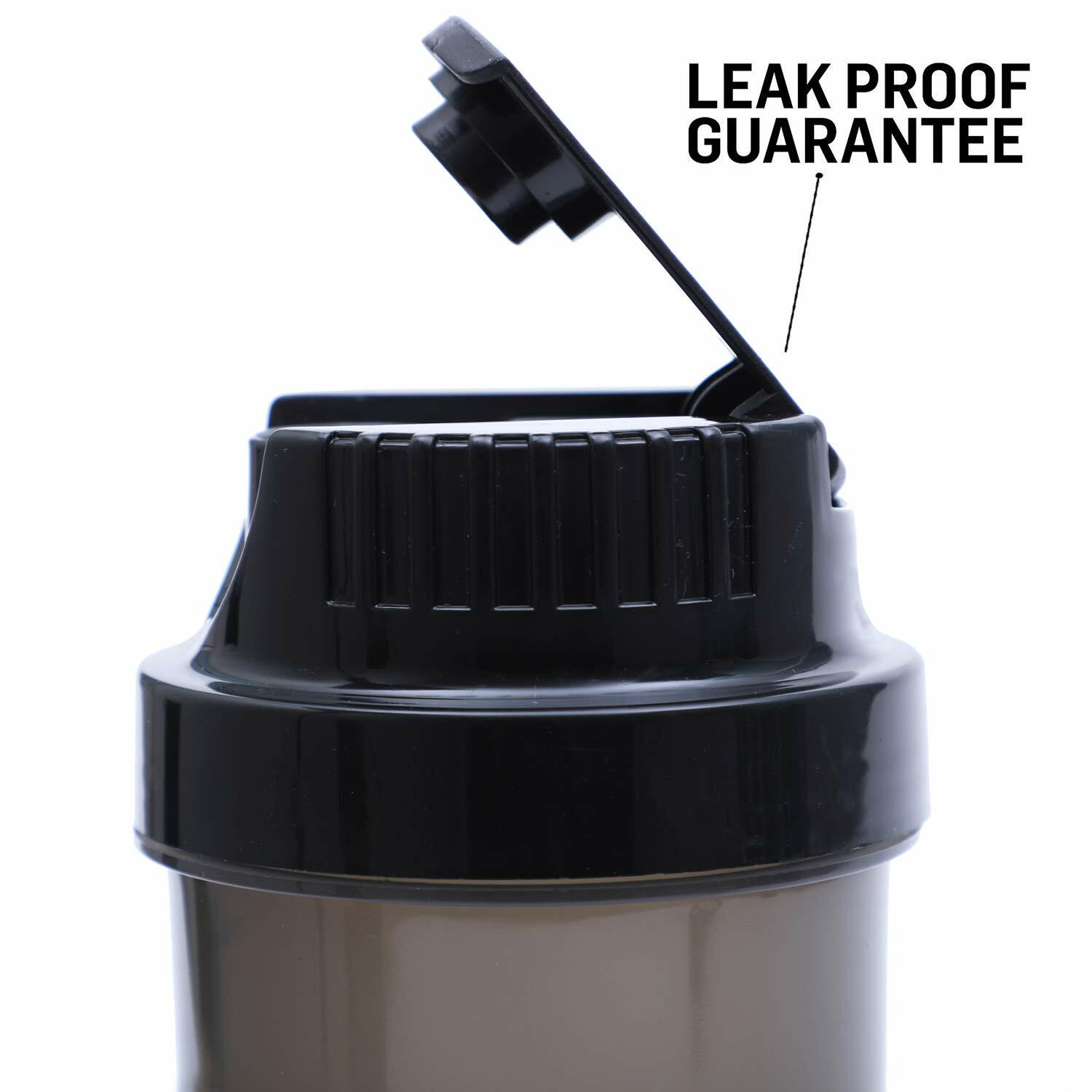 By Global International Shake Protein Shaker Sports Bottle 500 ml (Black).