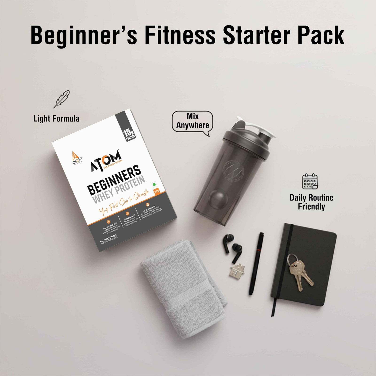 AS-IT-IS ATOM Beginners Whey 37g 15g Protein