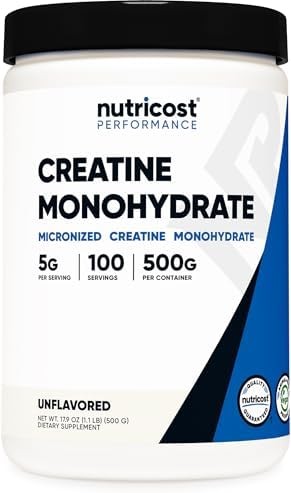 Nutricost Creatine Monohydrate Micronized Powder 500G, 100 Servings | 5000mg