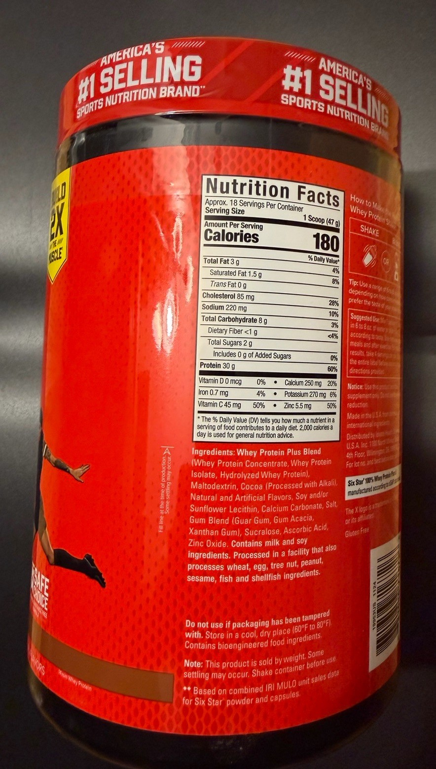 Six Star 100% Whey Protein Plus, 1.82 lbs – Triple Chocolate Exp. 10/2028