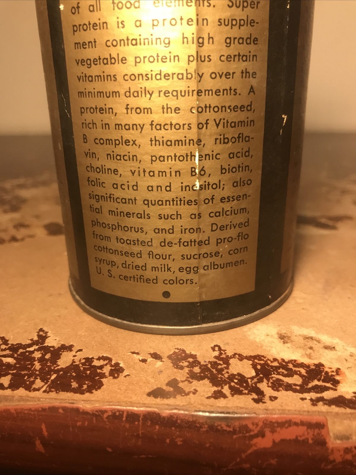 Vintage Protein Powder Container 11 Oz Super 60 Protein