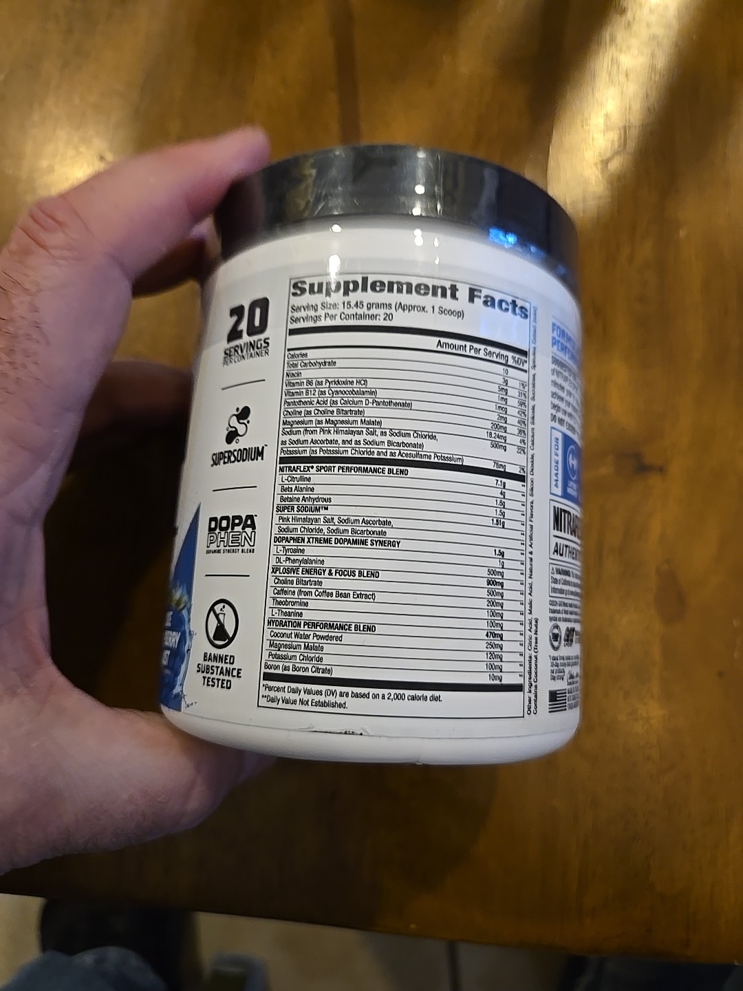 Nitraflex Sport Pre-Workout Powder 20 Servings – Blue Raspberry Exp 07/2027