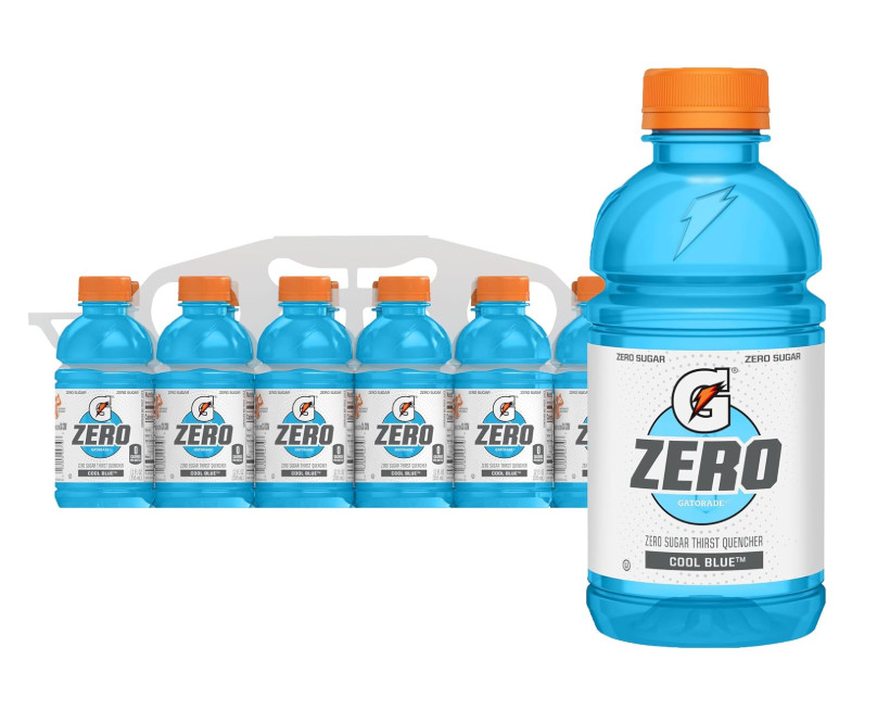 Gatorade Zero Sports Drink, Cool Blue, 12oz Bottles (12 Pack)