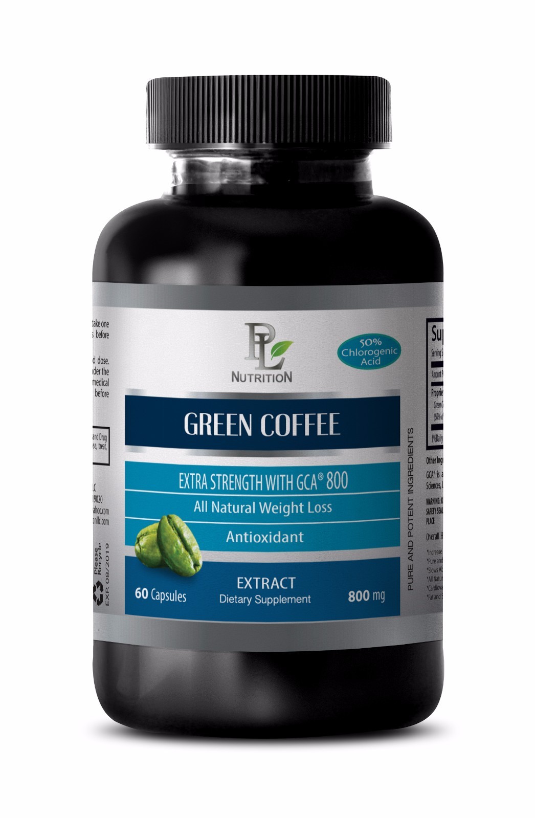 Appetite suppressant GREEN COFFEE EXTRACT 800 Weight loss cleanse for women 1B
