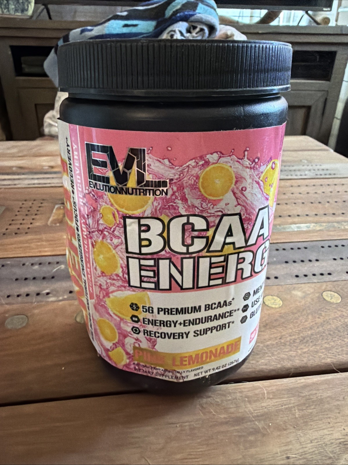 EVL BCAA Energy Amino Acids Powder Pink Lemonade 9.4Oz 30 Servings EXP 05/27 NEW