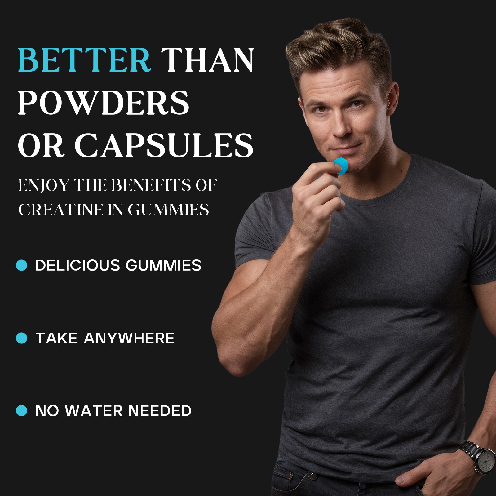 Supports Muscle Growth Creatine Monohydrate Gummies with 5g Per Serving