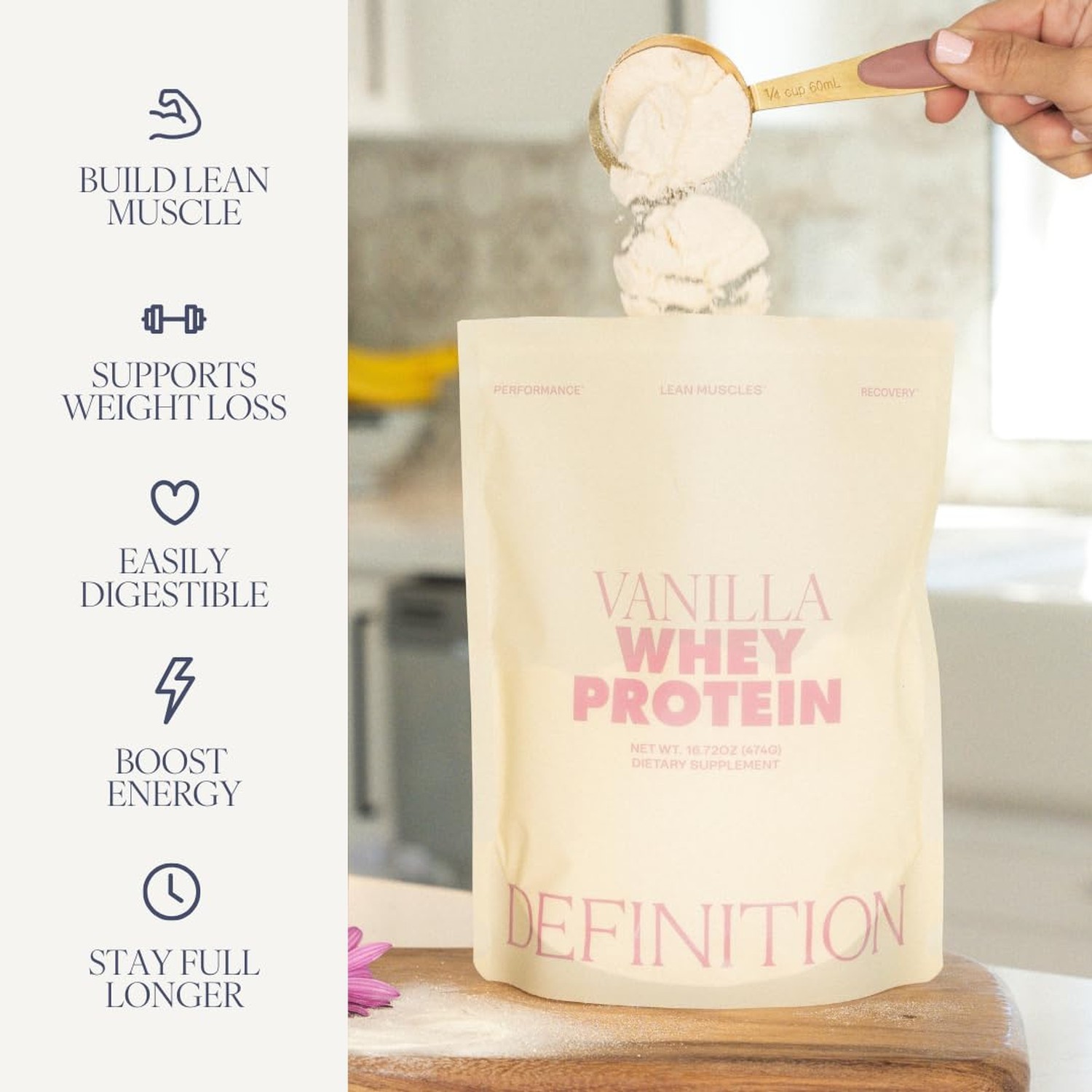 Whey Protein Isolate for Women, 20g Protein, 0g Sugar, 90 Calories, Stevia-Fr…
