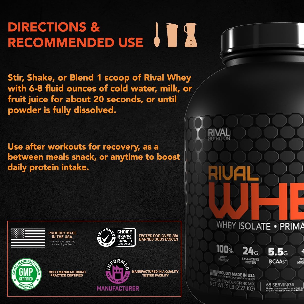 Rival Whey Soft Serve Vanilla 5lb – 100% Protein Isolate/Concentrate/Hydrolysate