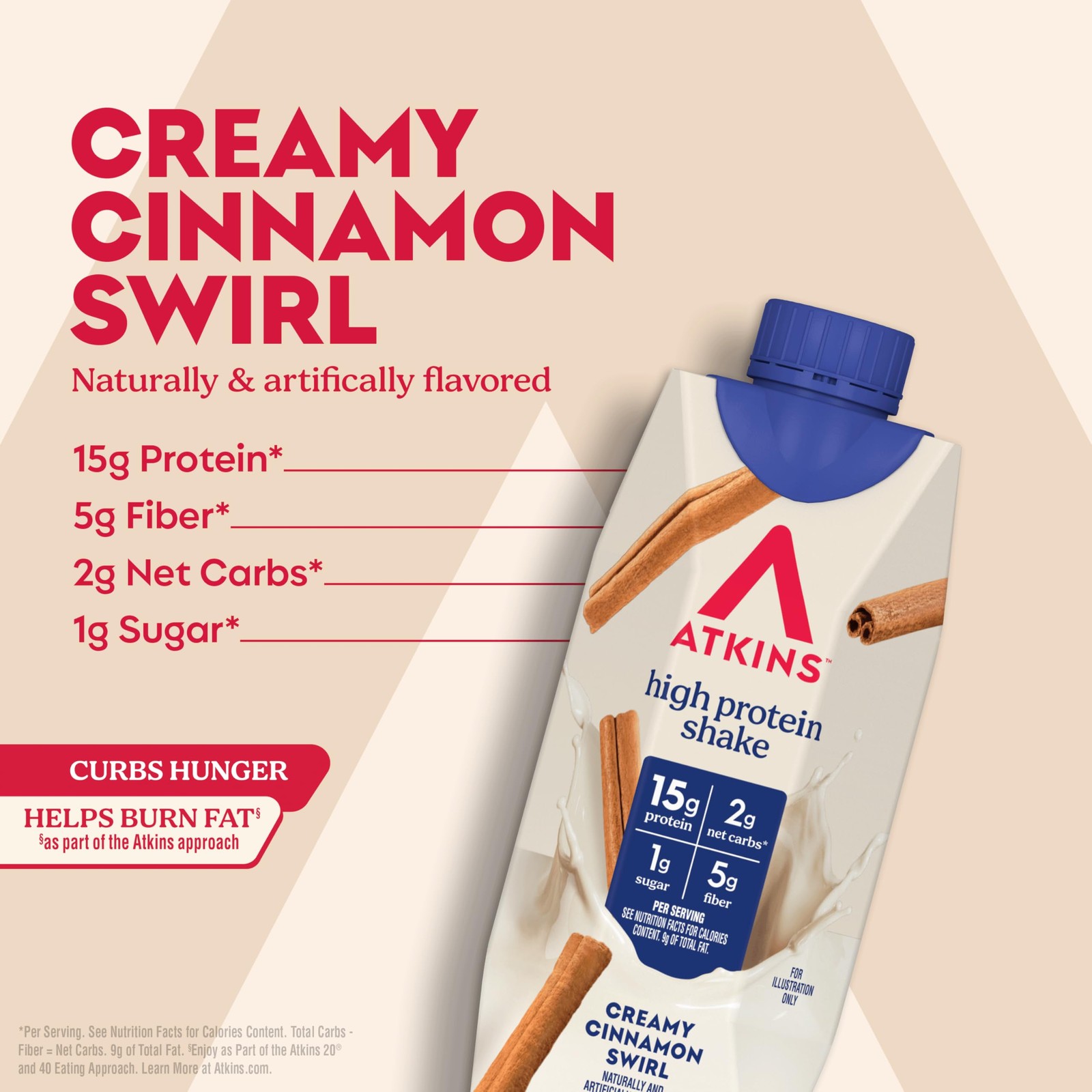Atkins Creamy Chocolate Coconut Protein Shake, 15g 11 Fl Oz (Pack of 12)