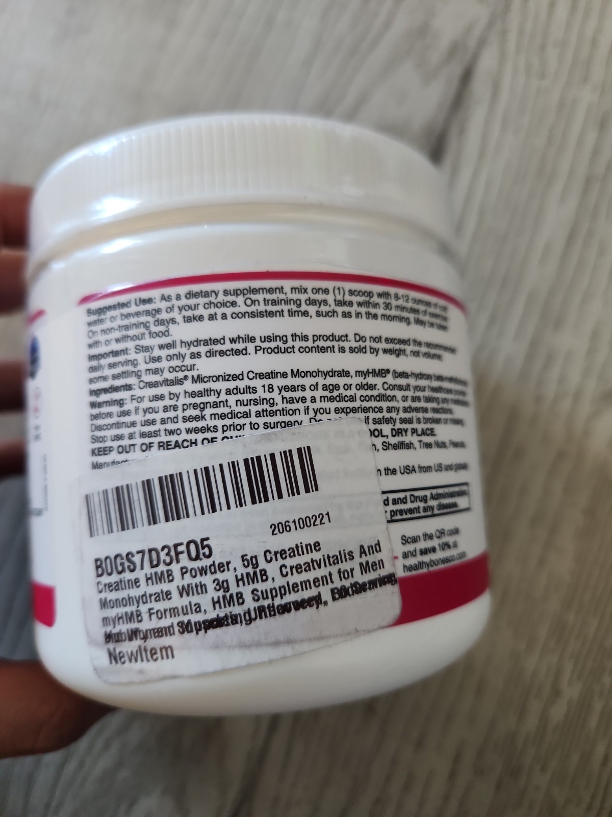 Creatine HMB Powder, 5g Creatine Monohydrate With 3g HMB, Creatvitalis And myHMB