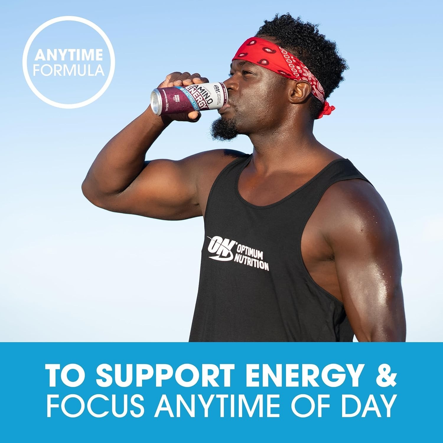 12x OPTIMUM NUTRITION Amino Energy Drink Electrolytes Hydration Mango Lime 355ml