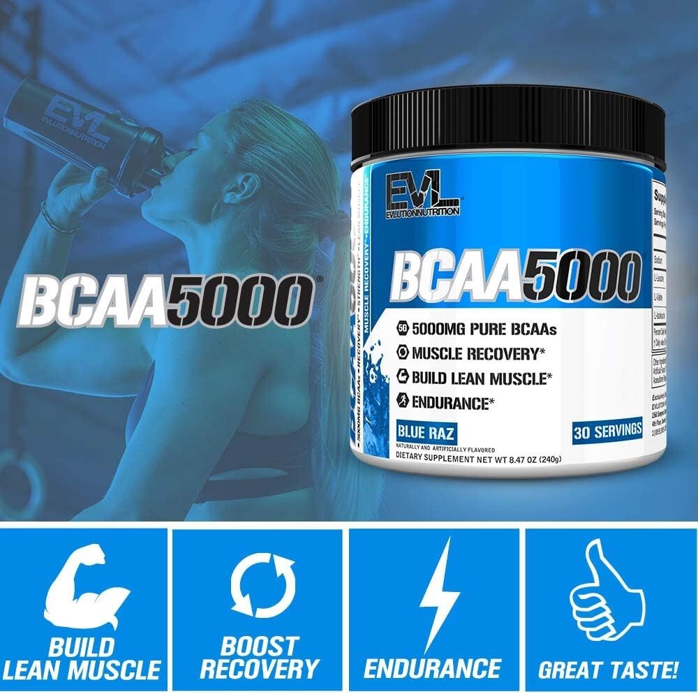 Evlution EVL BCAAs Amino Acids BCAA5000- Stim Free Pre-Workout – All Flavors