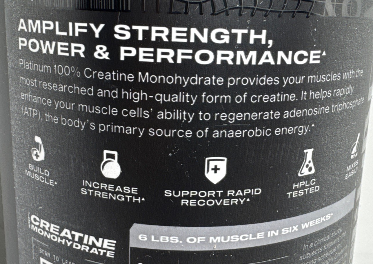 MuscleTech Platinum 100% Creatine Monohydrate Unflavored 400 g Exp 8/11/2028-US