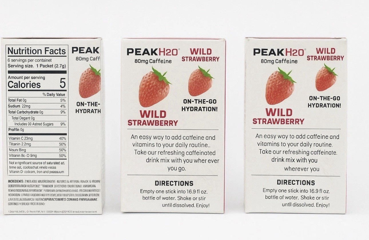 🔋Electrolyte Powder | PEAKH2O Energy Strawberry…6 Sticks Per Box 3 Boxes