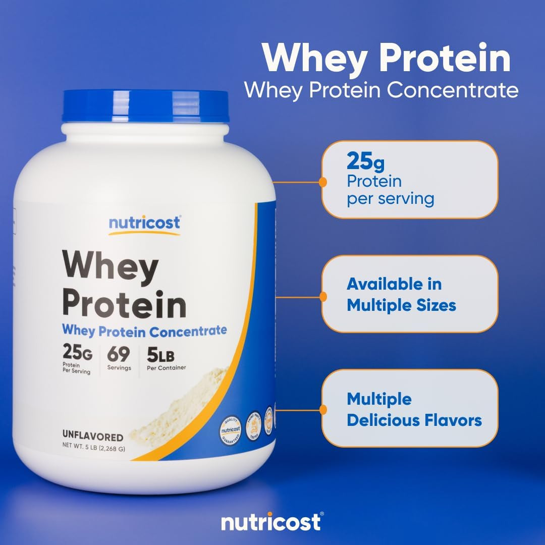 Whey Protein Powder, Unflavored, 5 Pounds – from Whey Protein Concentrate
