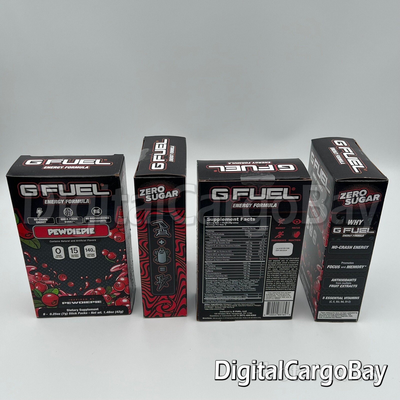 G Fuel Lingonberry Pewdiepie Energy Powder Sticks – x4 6 Packs (24 Sticks) GFUEL