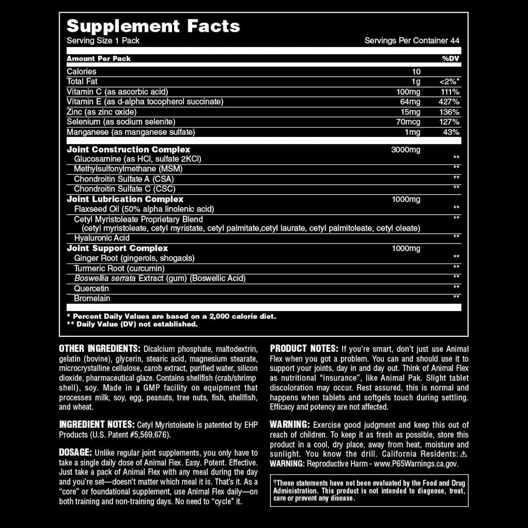 Universal Nutrition Animal Flex Comprehensive Joint Support Formula 30 Packs New