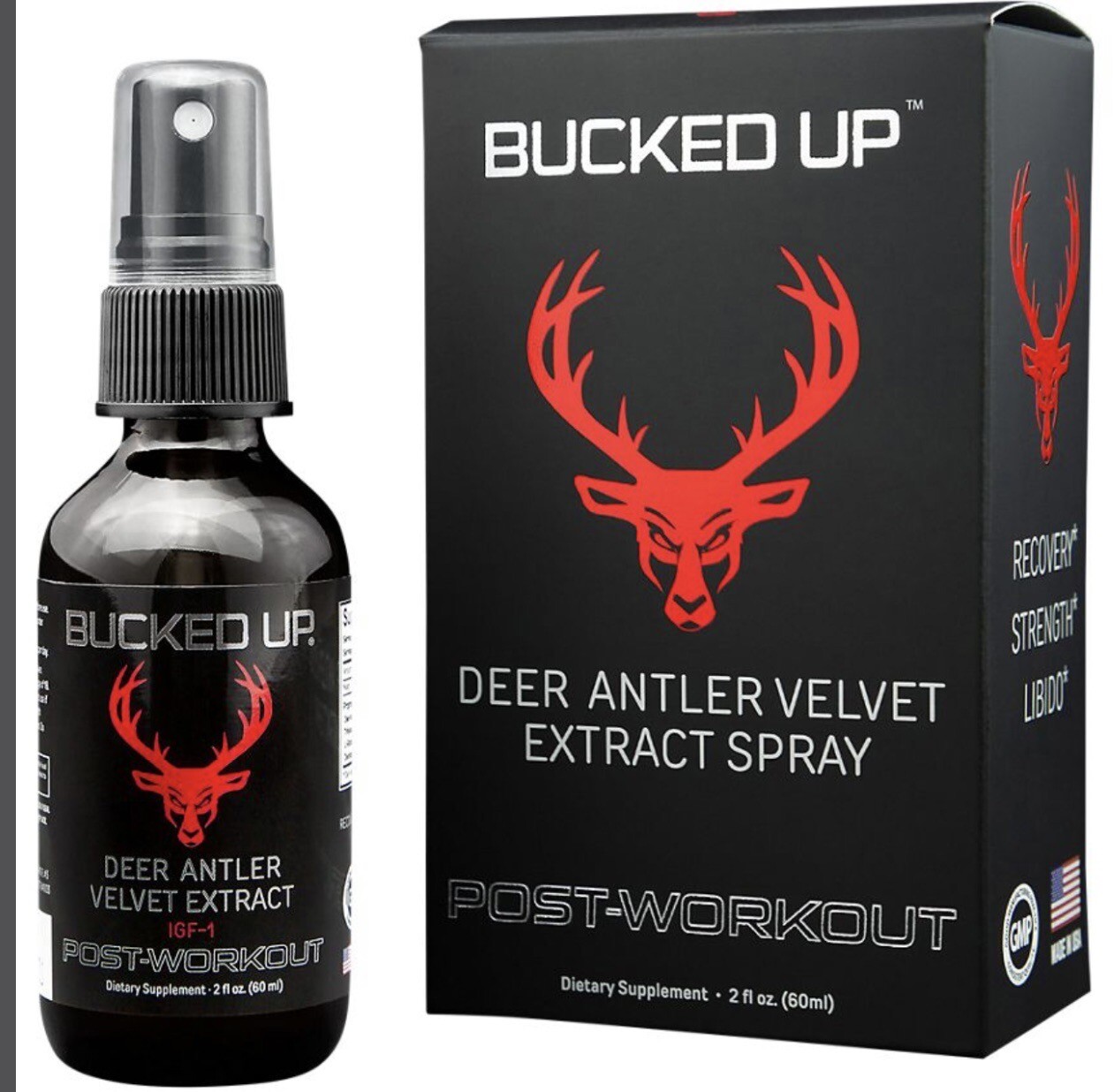 Bucked Up Deer Antler Velvet Extract Spray – 2 fl oz (IGF-1)