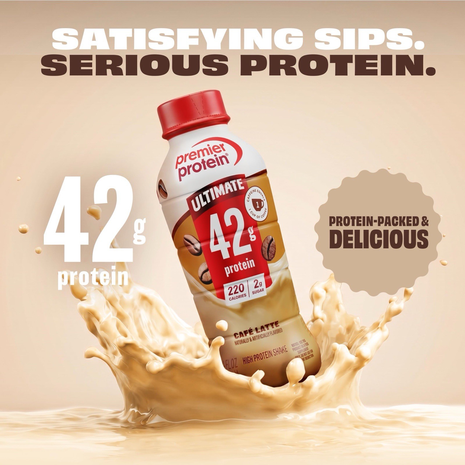 Premier Protein ULTIMATE ☕️ Protein Shake +Energy, Café Latte🧋14 Fl Oz, 12 Ct