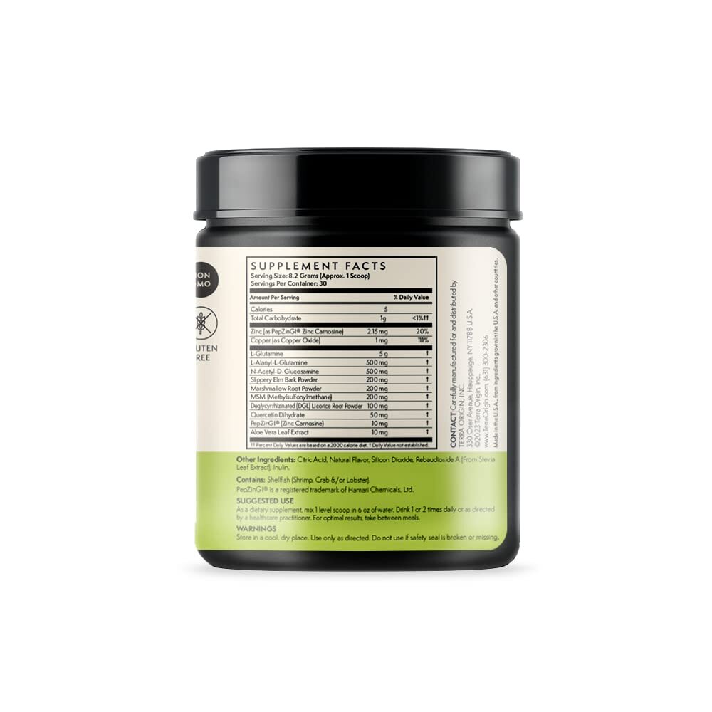 Healthy Gut Green Apple | 30-Servings with L-Glutamine Zinc Glucosamine Slipp…