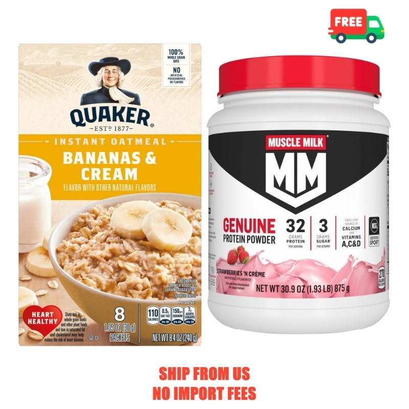 Muscle Milk Genuine Protein Powder, Strawberries ‘N Crème, 32g Protein, 1.93lb,
