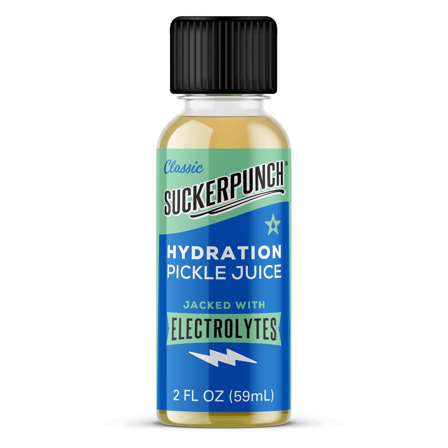 Suckerpunch Electrolyte Pickle Juice Shot, Leg and 2 Fl Oz (Pack of 12)