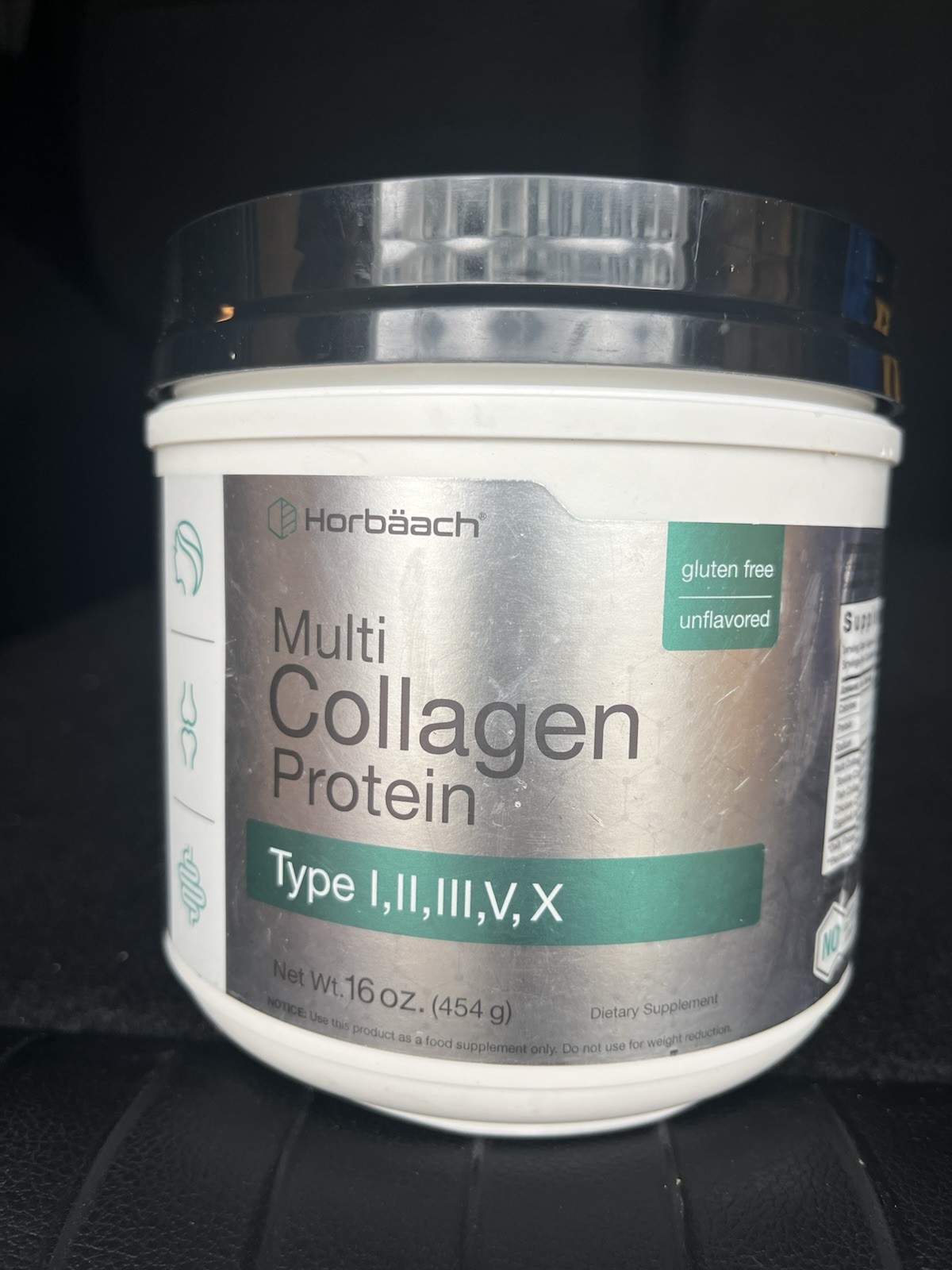 Horbaach Multi Collagen Protein Powder I II III V X Unflavored Gluten Free 16 oz