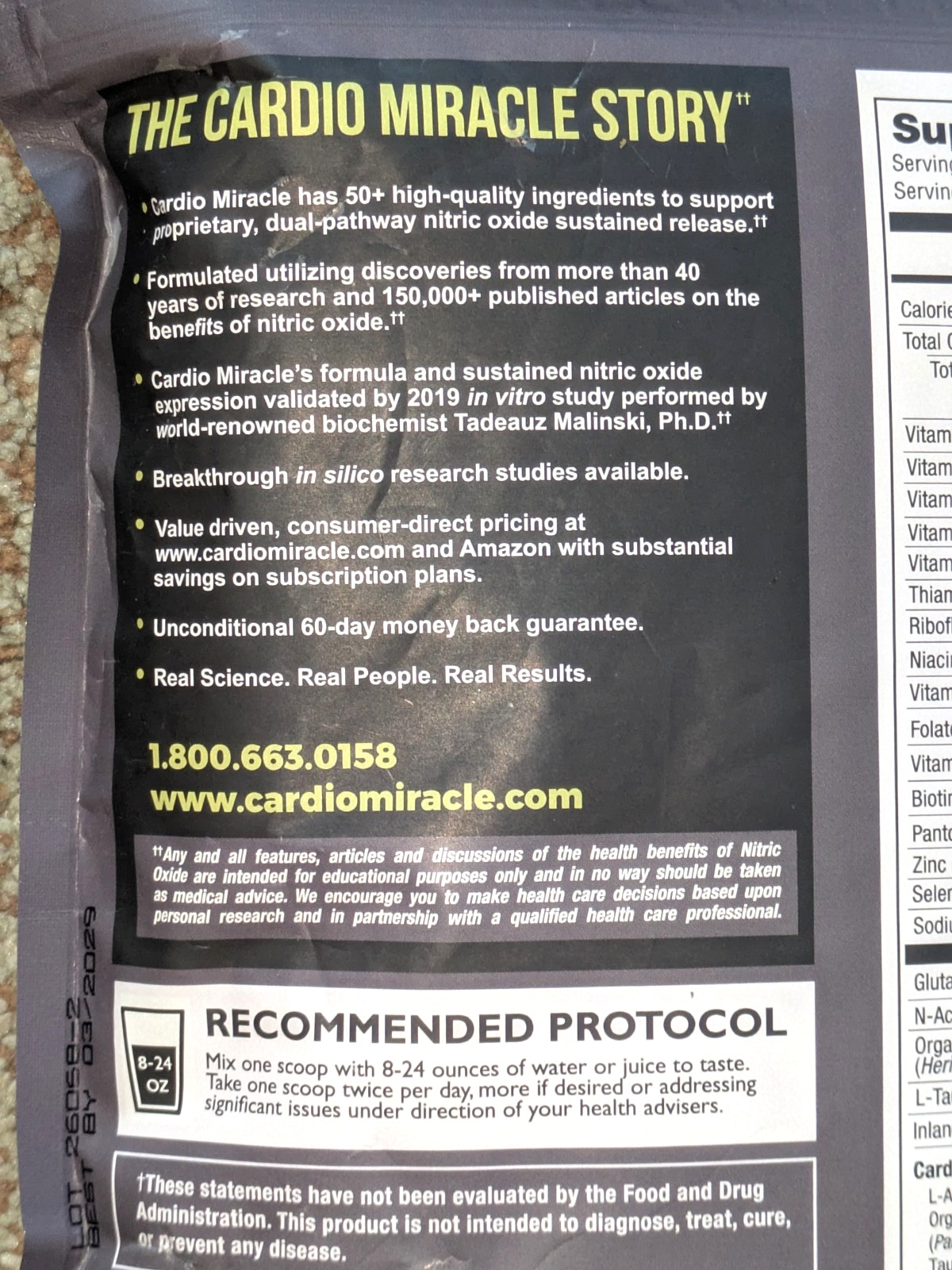 90 SERVINGS CARDIO MIRACLE THE COMPLETE NITRIC OXIDE SOLUTION – NEW SEALED