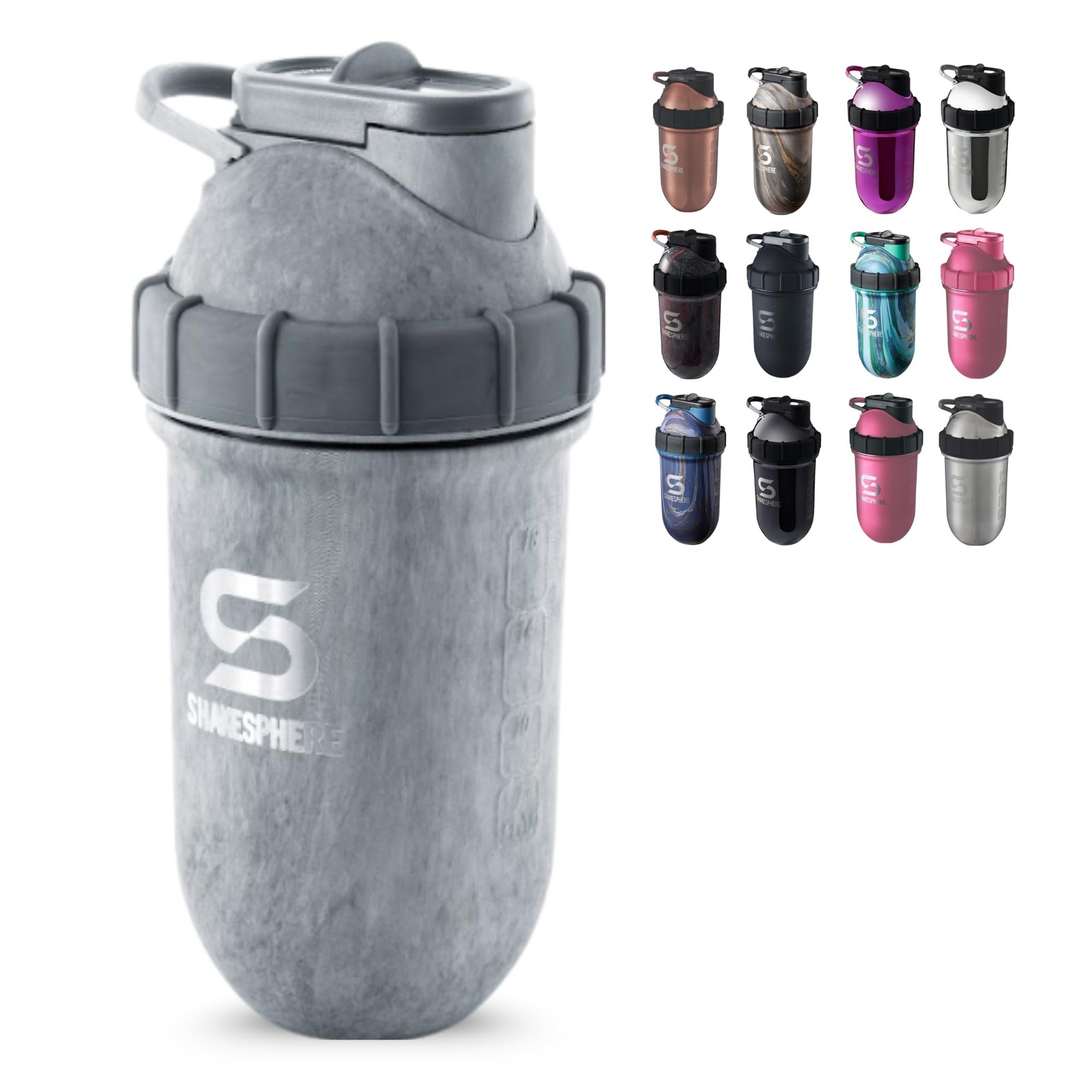 Shakesphere Stainless Steel Shaker Bottle – 24Oz Insulated Protein Shaker
