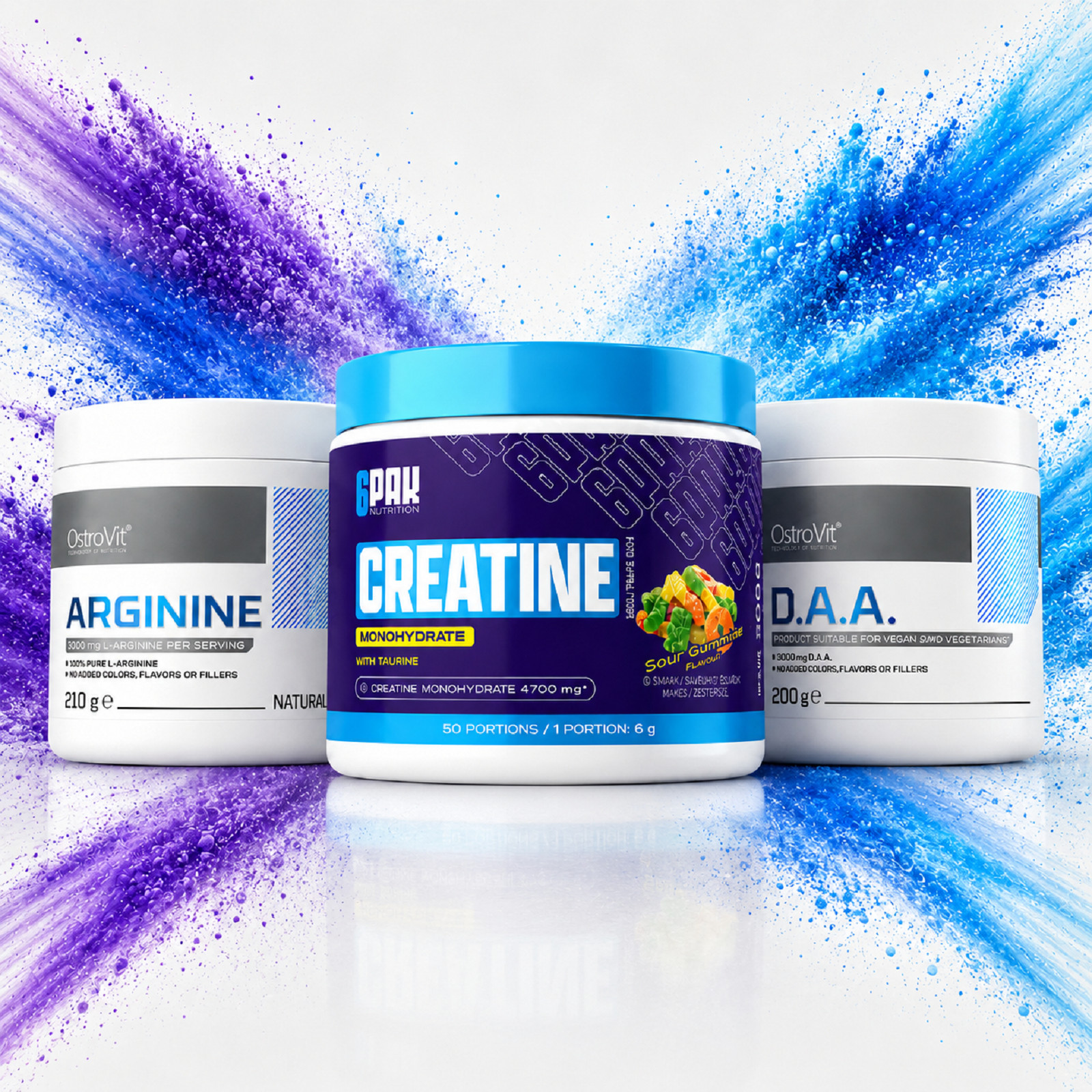 ARGININE + CREATINE MONOHYDRATE + DAA – Recovery Endurance Strenght Performance