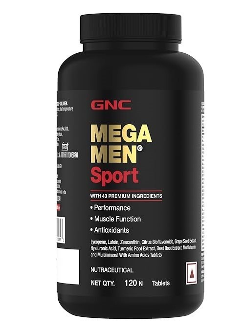 GNC MEGA MEN SPORT Multivitamin 43 Premium Ingredients Sports,BCAA&Antiox-120Tab