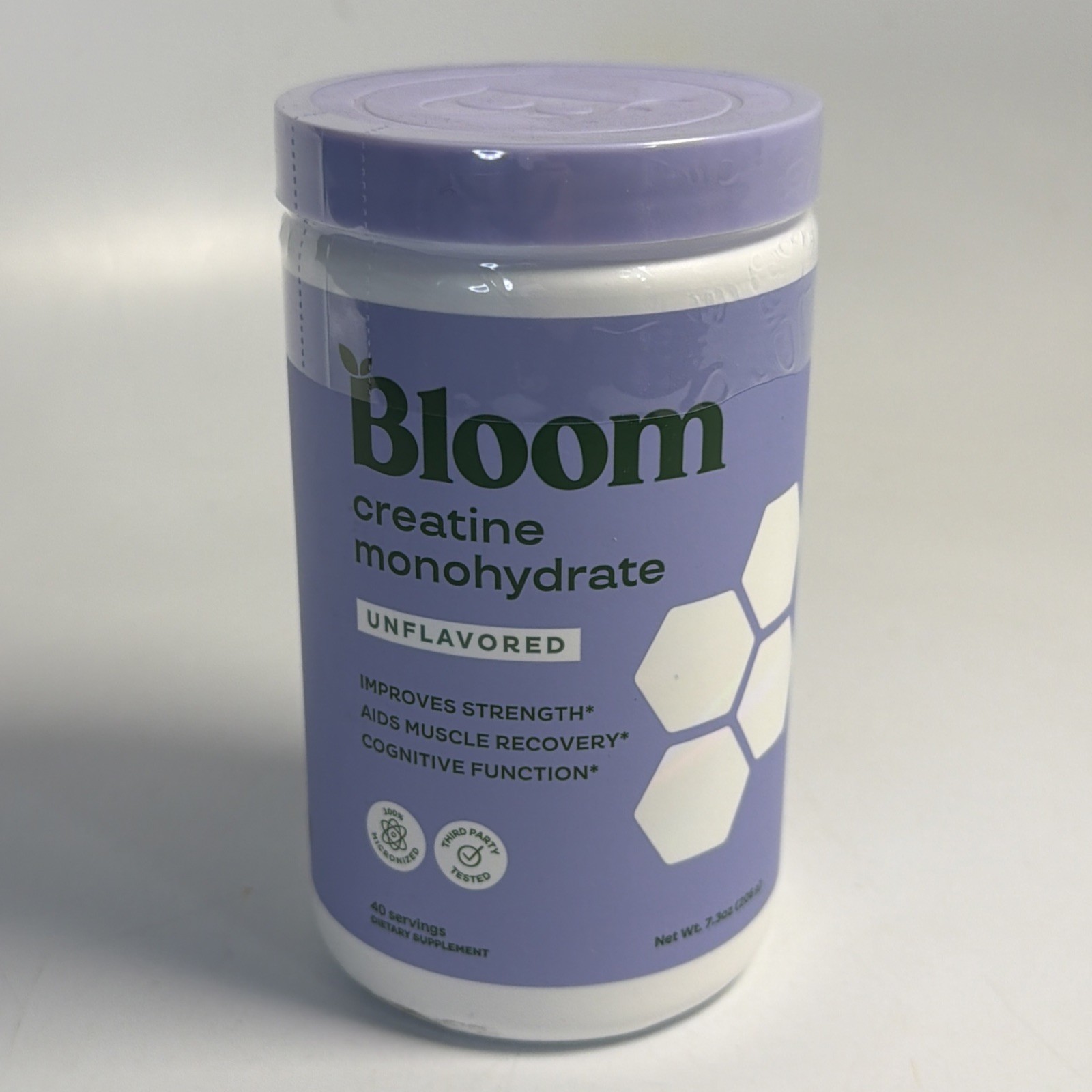 Bloom Nutrition Creatine Monohydrate Supplement Powder Unflavored 40 Svgs 05/27
