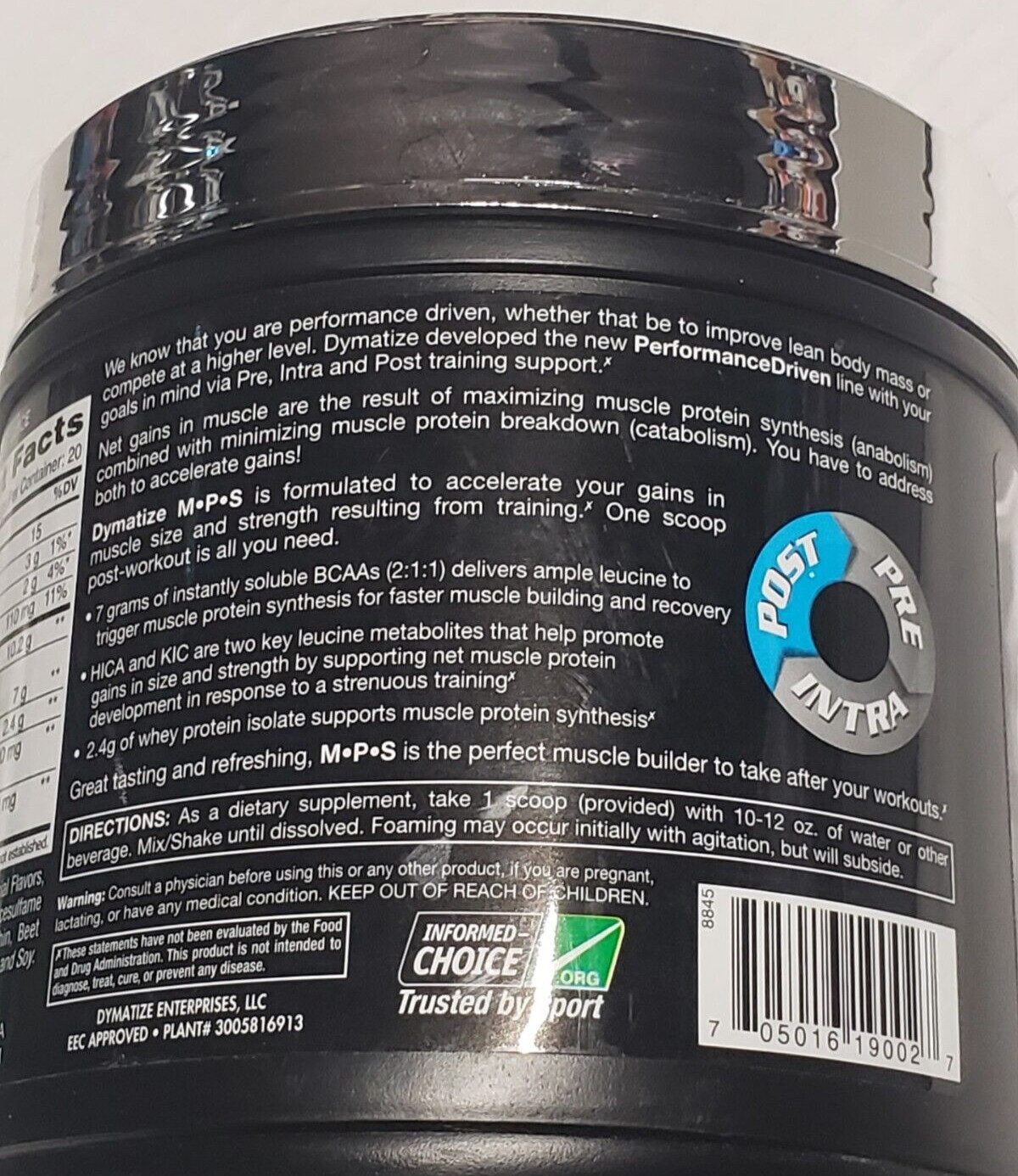 Dymatize Nutrition M.P.S Muscle Builder – Orange – 12 oz – 20 Servs – Exp 4/2025