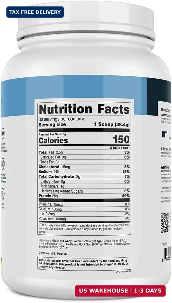 Transparent Labs Grass-Fed Whey Protein Isolate – Naturally Flavored, Gluten Fre