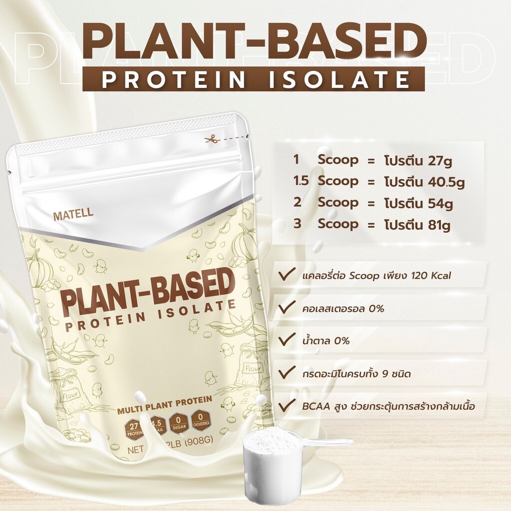 2x Matell Multi Plant Based Protein Isolate Powder Vegan Choose Flavor 908 g