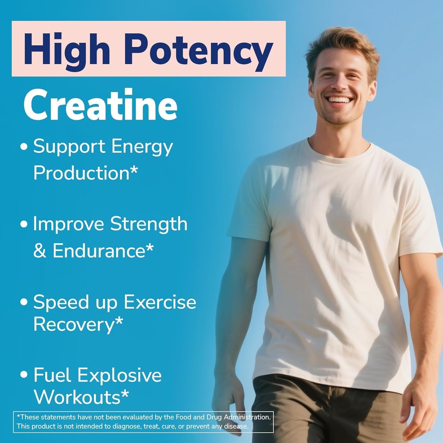 750mg Pure Creatine HCl – No Bloat, Once Daily for Optimal Performance, 90 Caps